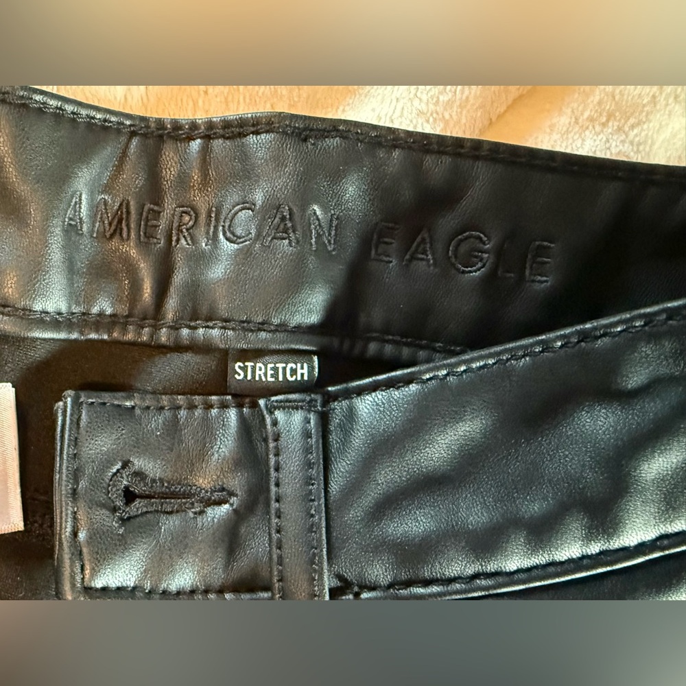 American Eagle Outfitters Shiny Black Faux Leather Pants - Picture 4 of 9